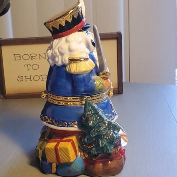 Traditions Porcelain Nutcracker Hinged Trinket Keepsake Box Soldier Toys 6" EUC - Picture 5 of 8